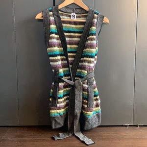 Authentic Missoni Sleeveless Tied Knit Cardigan